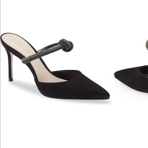Schutz black Pearl pointed toe mule